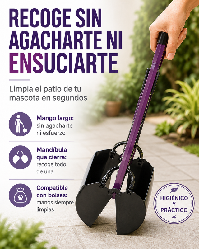 Pala Pinza Recogedora de Excremento — Limpia el Patio Sin Agacharte