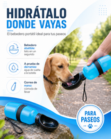 Botella Bebedero Portátil para Paseos — Hidrata a tu Mascota Donde Sea