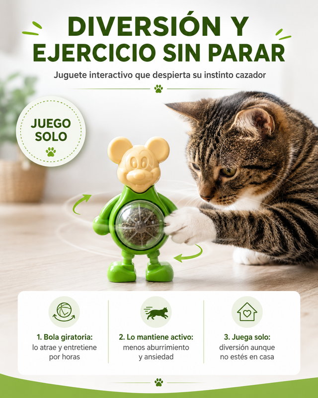 Juguete Interactivo para Gatos — Diversión y Ejercicio Sin Parar
