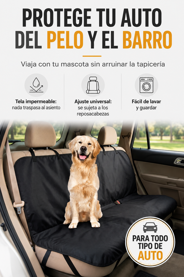 Cubre Asiento Impermeable para Auto — Protege tu Auto del Pelo y el Barro