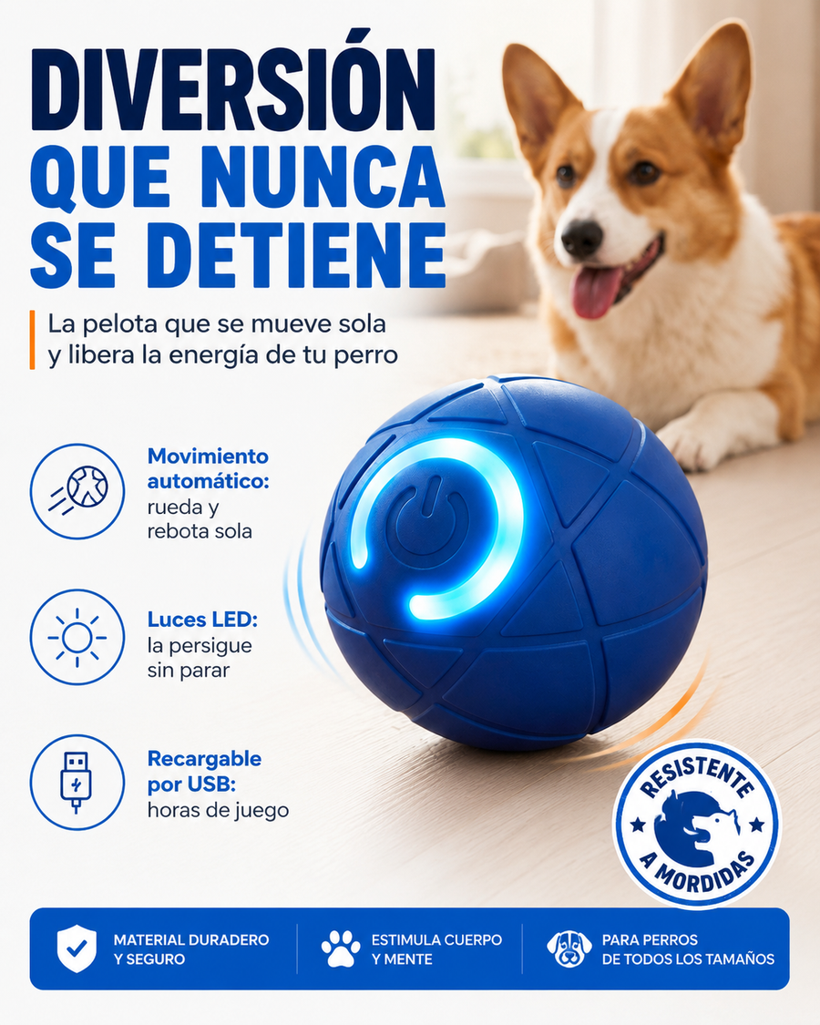 Pelota Saltarina Interactiva para Perros — Horas de Juego y Ejercicio
