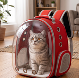 Mochila Transportadora para Mascotas (Roja) — Paseos Seguros y Cómodos